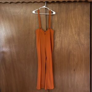 Burnt Orange Retro Flare Jumpsuit 🧡